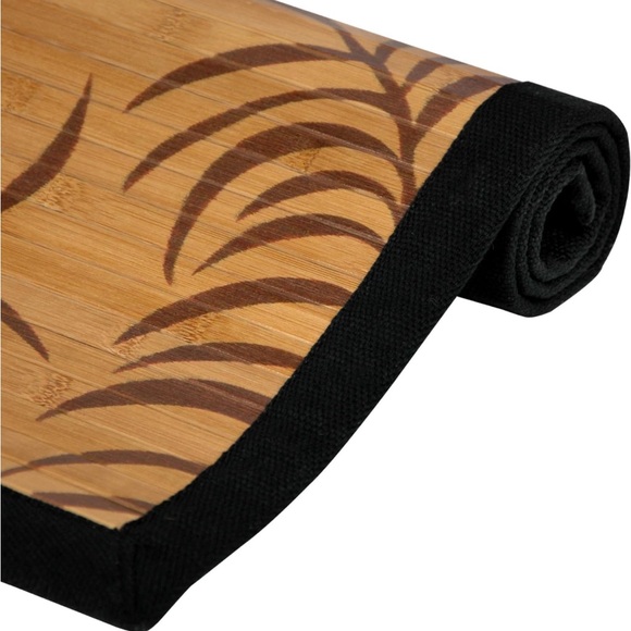 Oriental Furniture Bamboo Rug - Tropical Leaf - 2” X 3” - Picture 2 of 3